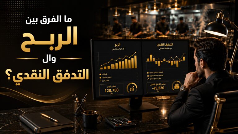 مدير مالي في مطعم يحلل الربح والتدفق النقدي باستخدام مؤشرات مالية.